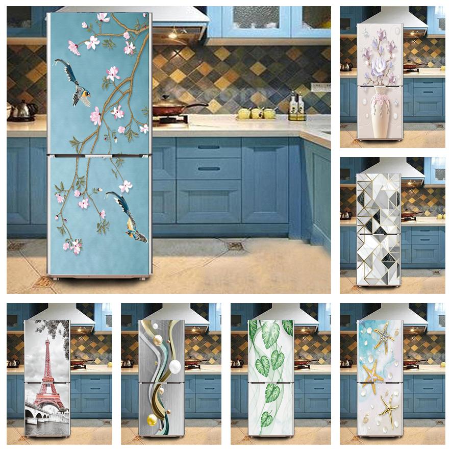 Kitchen Baking Cabinet - 3d Sticker Refrigerator Waterproof Kitchen Wallpaper