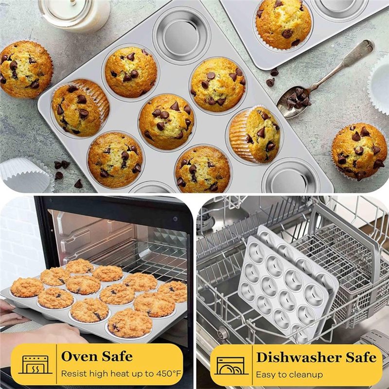 ABGH-Muffin Pan, Stainless Ste - огляд і ціна Muffin Tin Nonstick