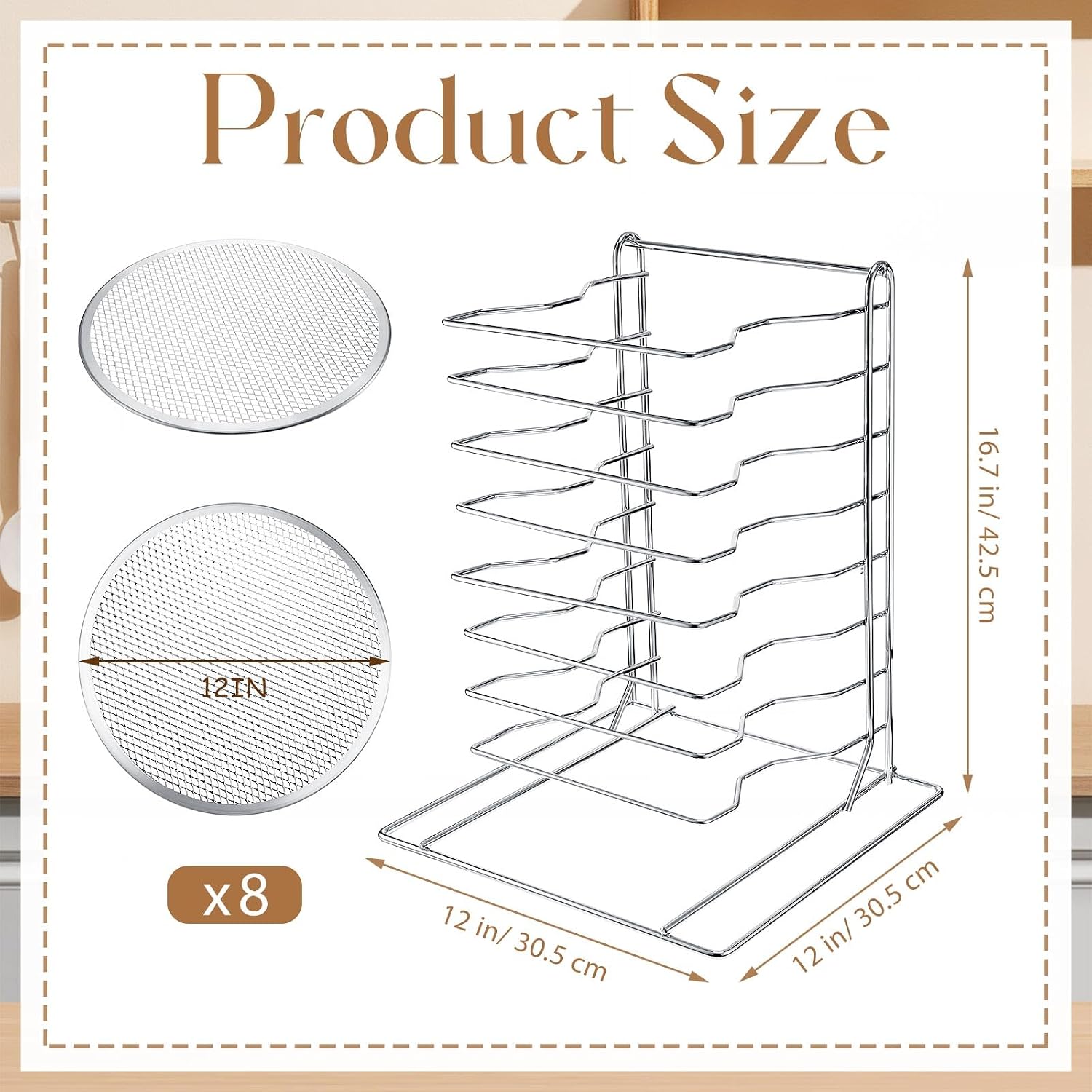 Pizza Rack 8 Tiered Stand With - огляд і ціна Baking Kitchen Set