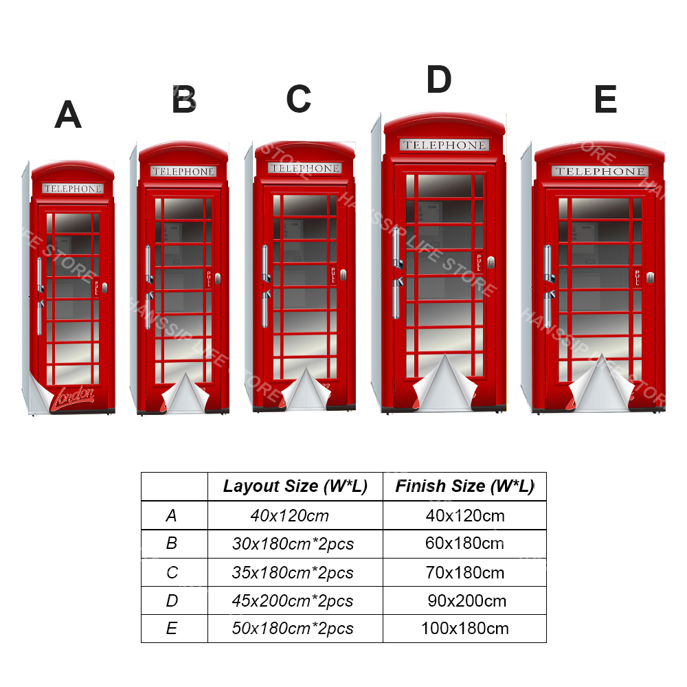 Retro Phone Booth Printed Refr - огляд і ціна Kitchen Baking Cabinet