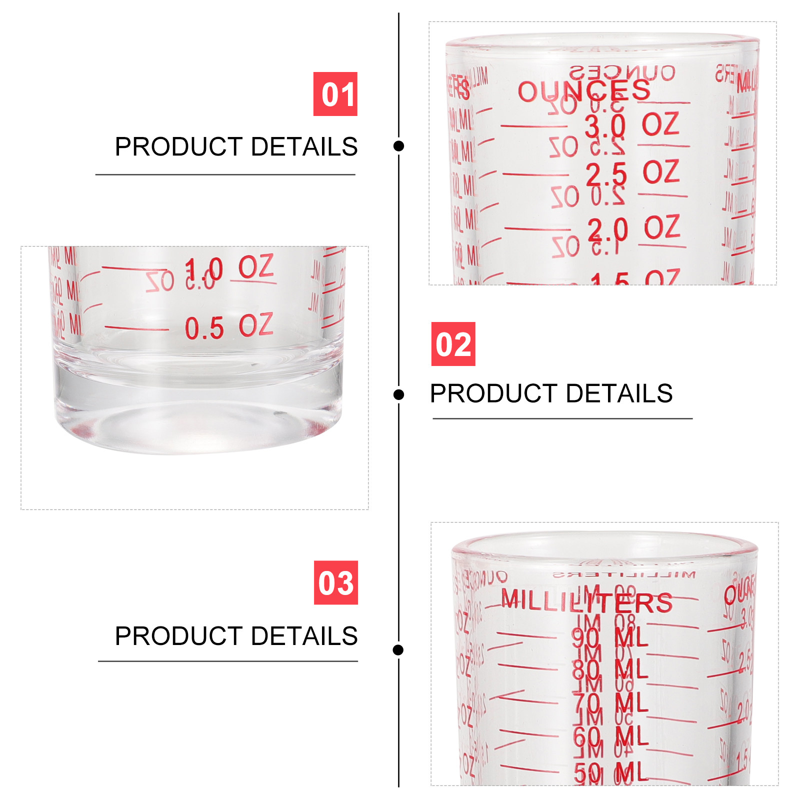 3Pcs Glass Measuring Cups Set  - огляд і ціна Baking Kitchen Set