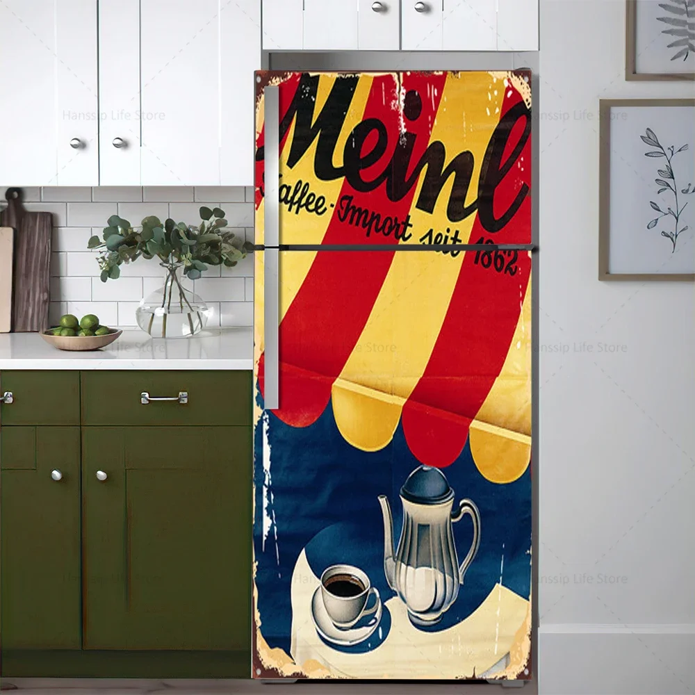 Retro Coffee Background Fridge - огляд і ціна Kitchen Baking Cabinet
