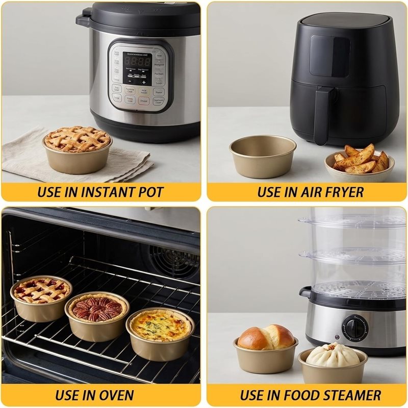 ABLN-Mini Pie Pans 8-Pack, 4-I - огляд і ціна Muffin Tin Nonstick