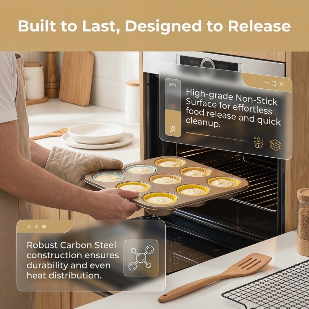 Carbon Steel Mini Muffin Pan N - огляд і ціна Muffin Tin Nonstick