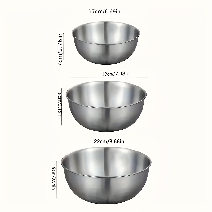 3pcs Stainless Steel Salad Bow - огляд і ціна Baking Kitchen Set