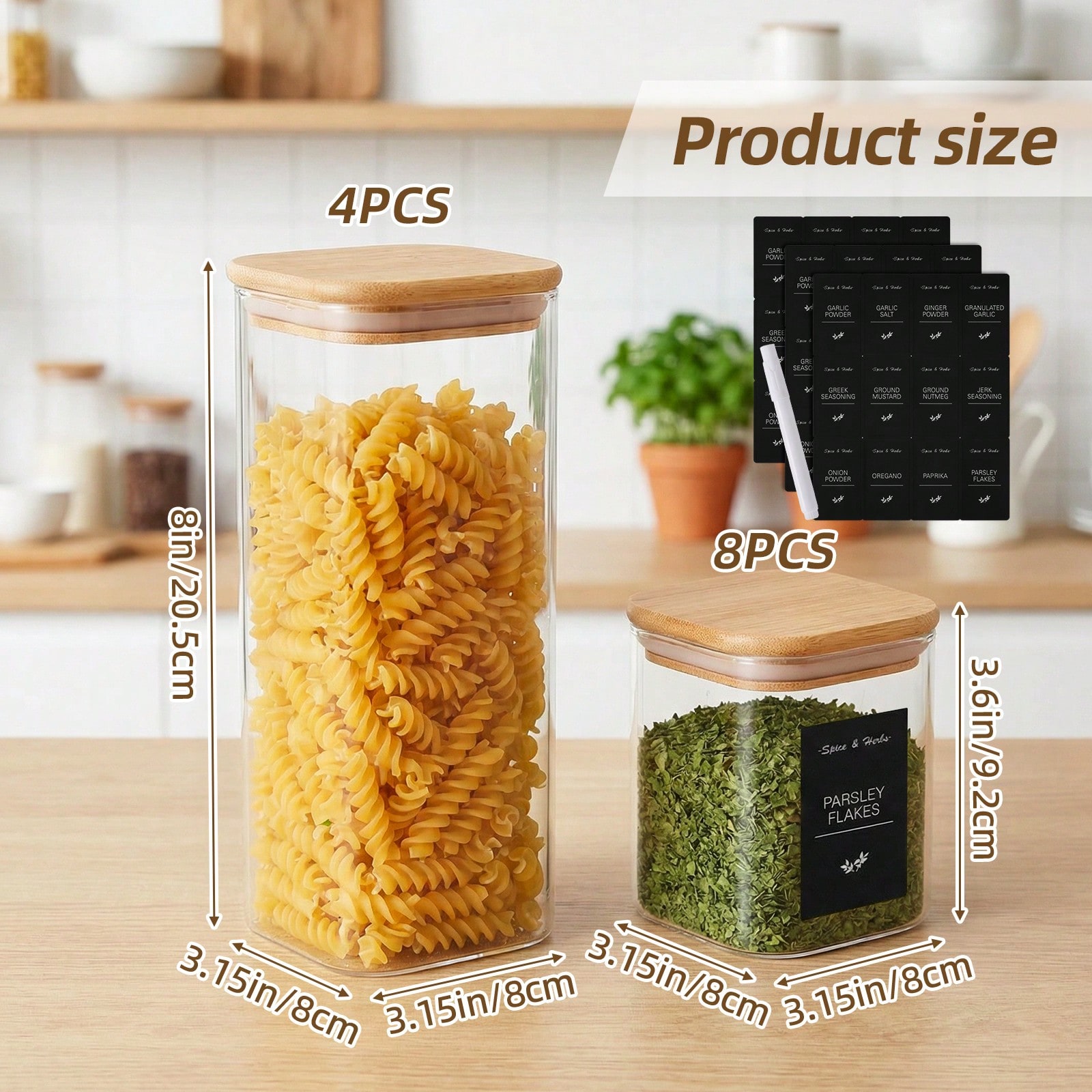 Tomnk 12pcs Glass Food Storage - огляд і ціна Kitchen Baking Pantry